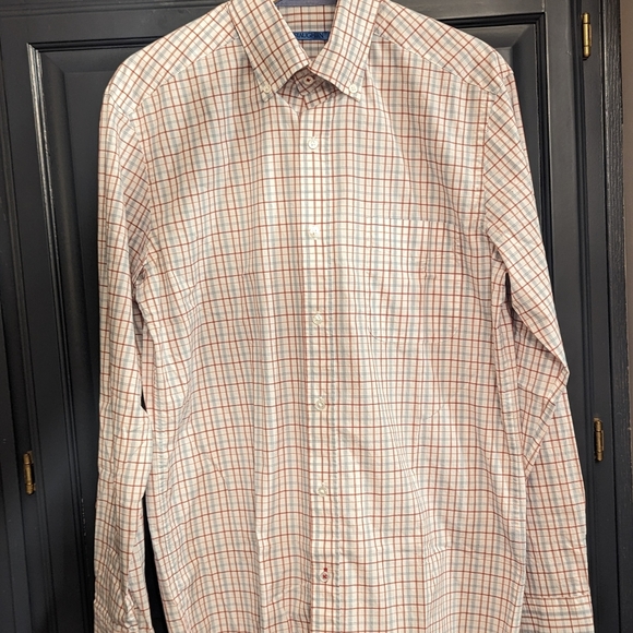 Collis Classic Fit Red White Blue Plaid Button Down Small NWT - Picture 3 of 6